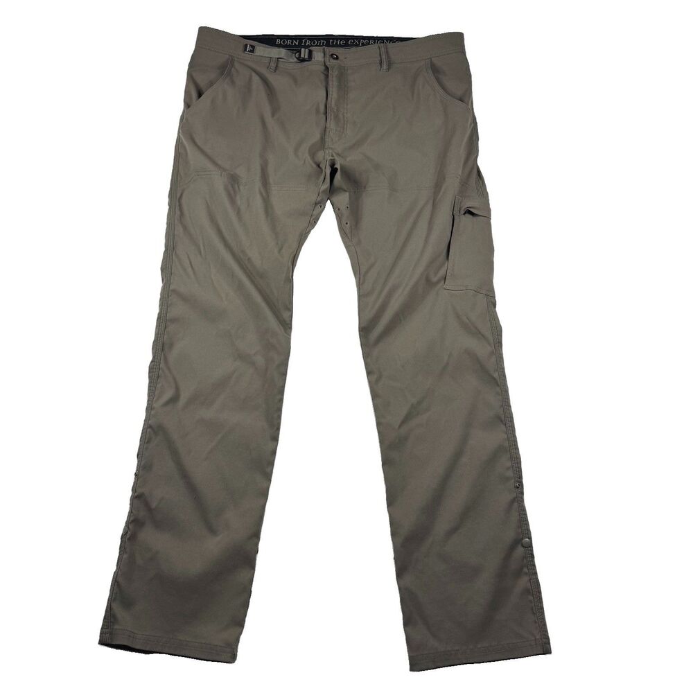 prAna Men's Stretch Zion Straight Pant 40x34 Brown Nylon Stretch Roll Up Hiking